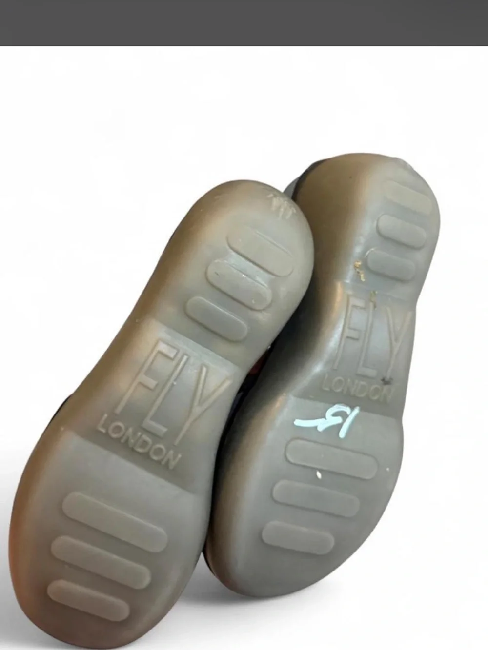 Fly London Light Blue Leather Wedge Sandals - Picture 5 of 7